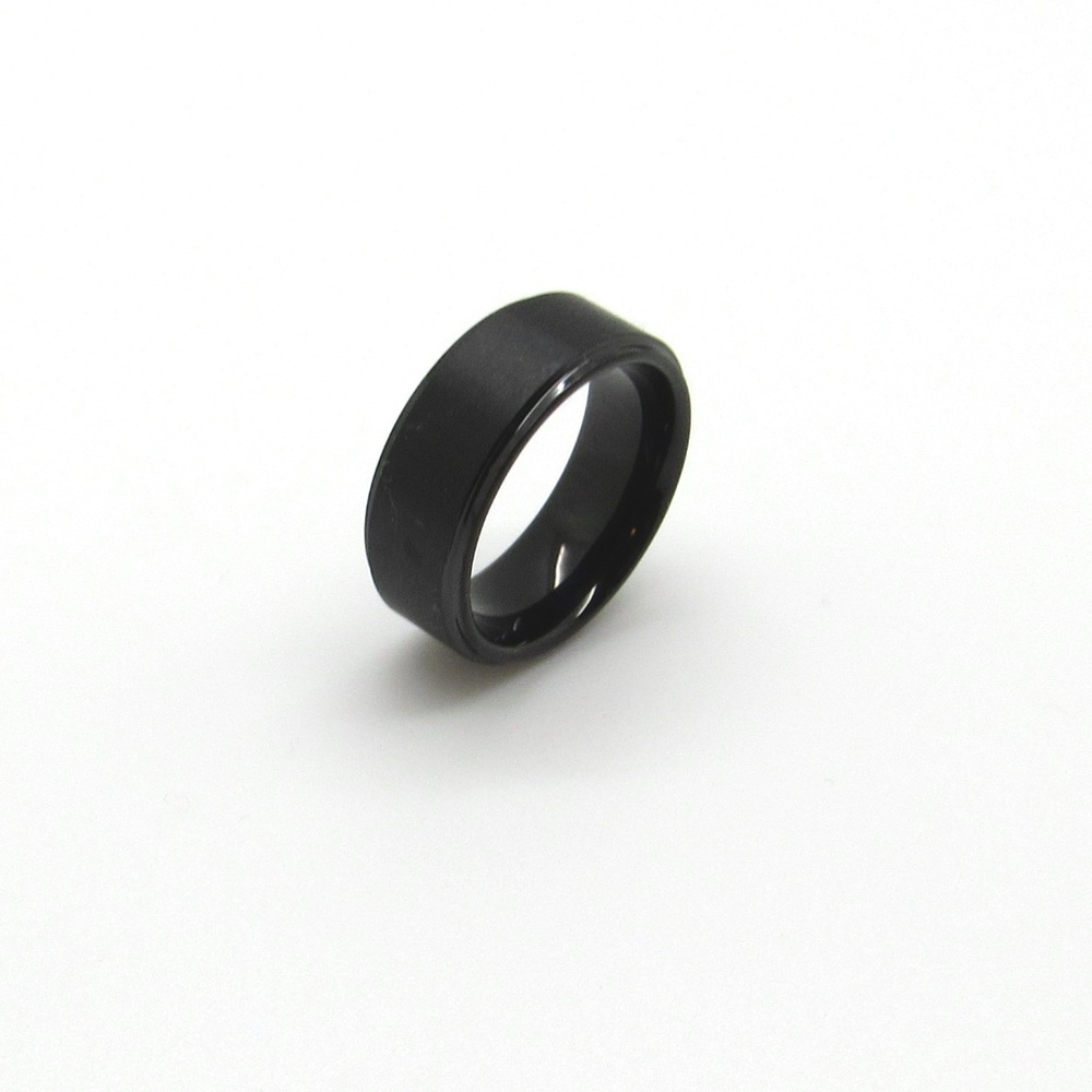 NEW  Matte Black Tungsten Comfort Fit Ring